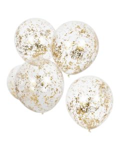 Ballonger med Guld Glitter 5x - 30 cm