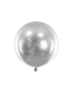 Stor Rund Ballong i Silver - 60 cm