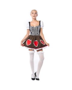 Oktoberfest klänning med röda hjärtan Heidi