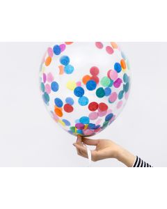 Konfetti Ballonger flerfärgad 6x - 30 cm