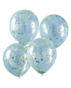 Blå & Grön Konfetti Ballong 5x - 30 cm