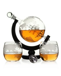 Whiskykaraff Globus med glas