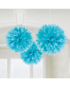 Pompoms i Ljusblått 3x - 40 cm