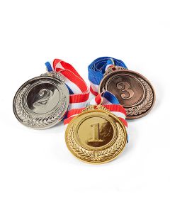 Medaljer guld, silver och brons 3x