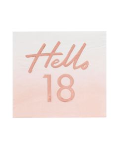 Hello 18 Rosa/Roséguld Servetter 16x