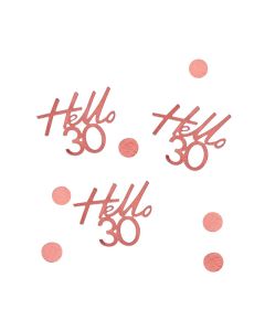 "Hello 30" Rosegold Konfetti