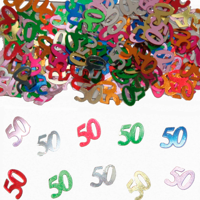 50 års födelsedagskonfetti flerfärgad - 14g