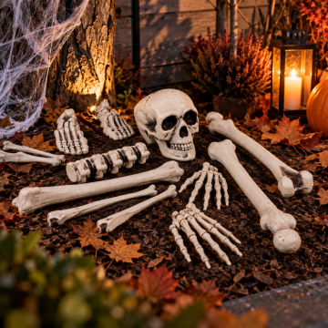 Halloween skull och ben skelett 12 delar - 40 cm