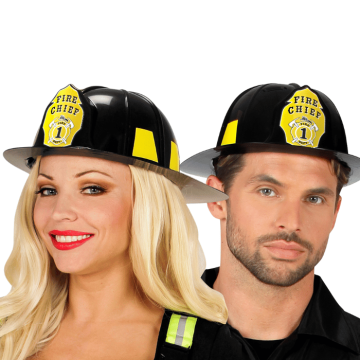 Svart brandmanshjälm unisex