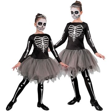 Ballerina skelettkostym för flickor