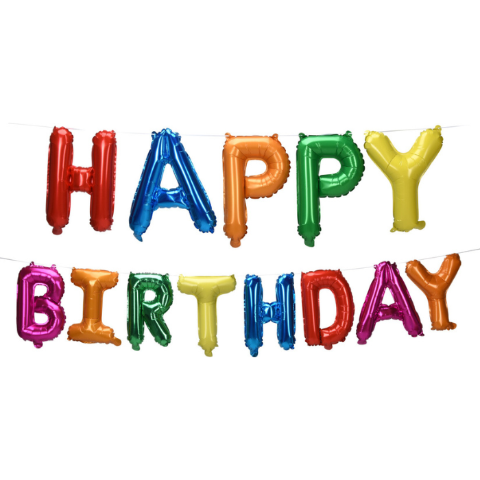 Happy birthday folieballon 36x22 cm