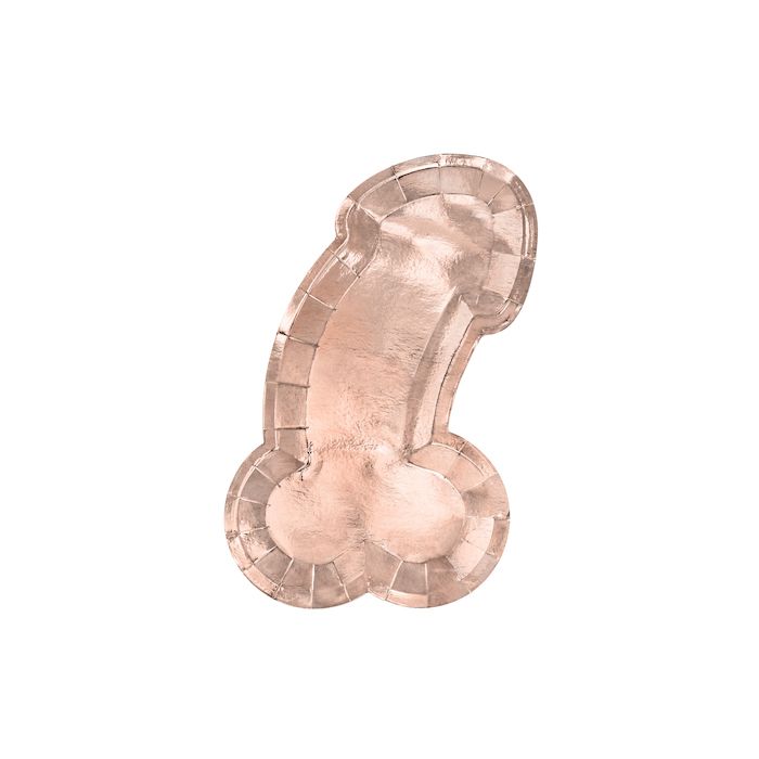 Rose Gold Penis Tallrik 6x - 26,5 x 15,5 cm