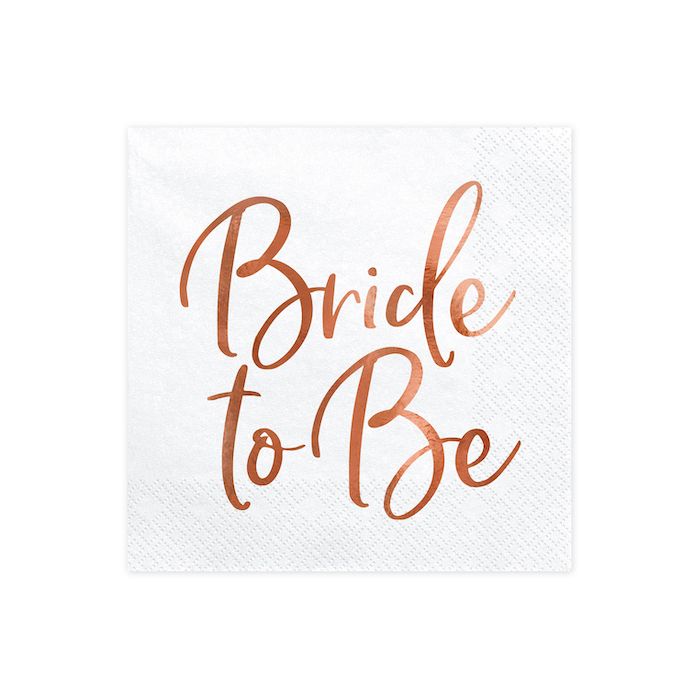 Rose Gold Bride To Be Servetter 20x - 33x33 cm