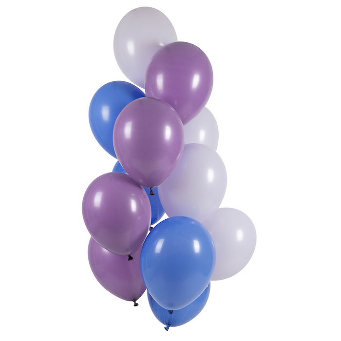 Blueberry färgmix ballongbukett 12x - 33 cm