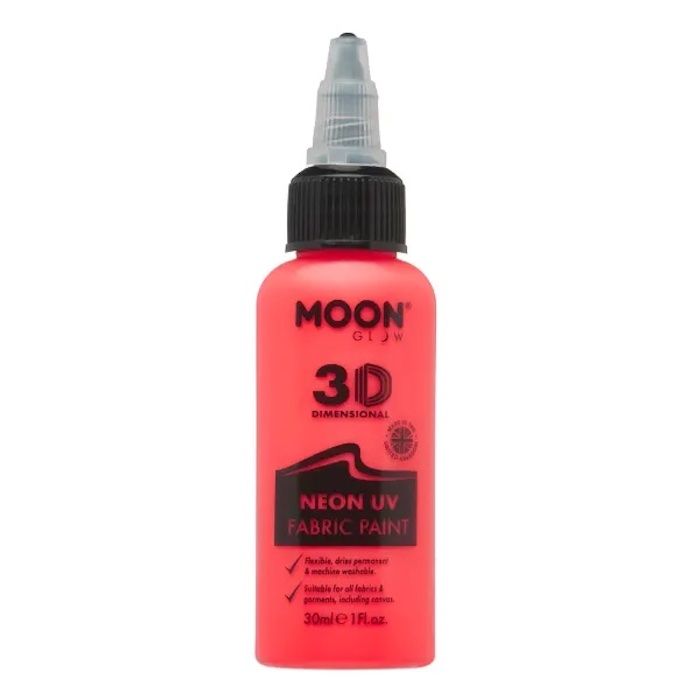 Neon UV Textilfärg Röd - 30 ml