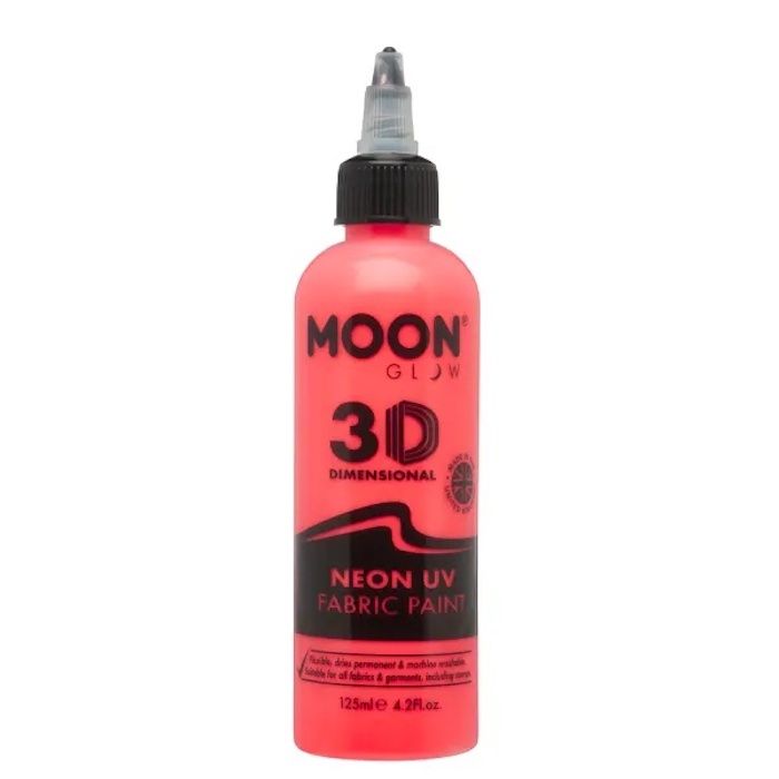 Neon UV Textilfärg Röd - 125 ml