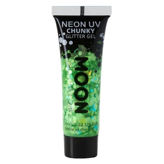 Neon UV Chunky Glitter Gel Grön - 12 ml