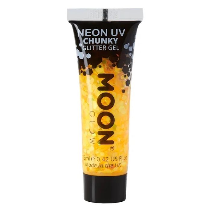 Neon UV Chunky Glitter Gel Guld - 12 ml