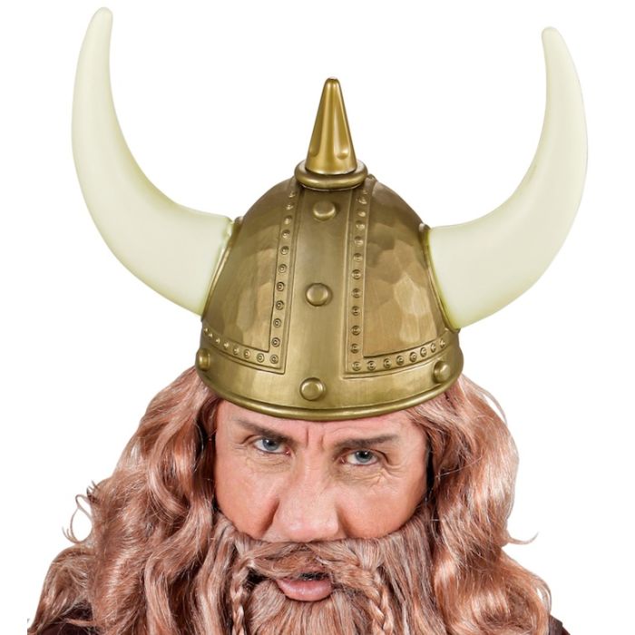 Vikingahjälm med spets och horn