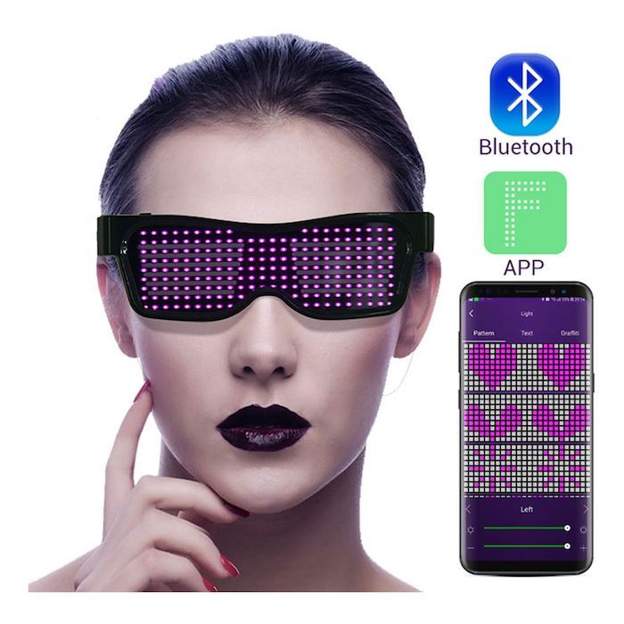 LED Bluetooth Glasögon - Rosa