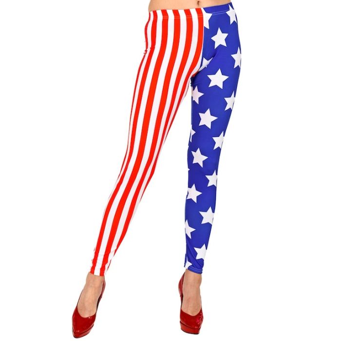 USA leggings med ränder och stjärnor