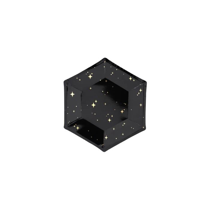 Nyårsingångstallrikar svart 6x - 20 cm