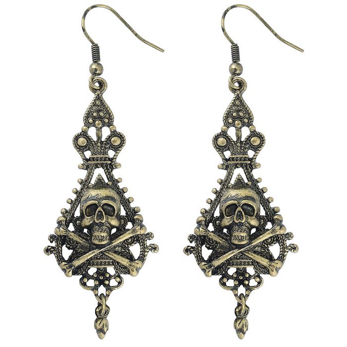 Kranie pirat skelett örhänge set