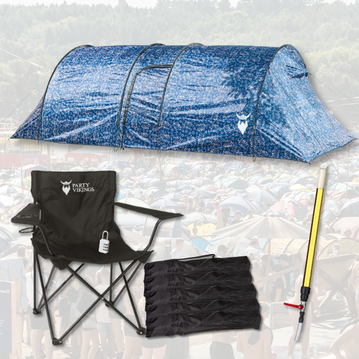 Festivalpaket 5 personer Premium - Tält, Festivalstol etc.