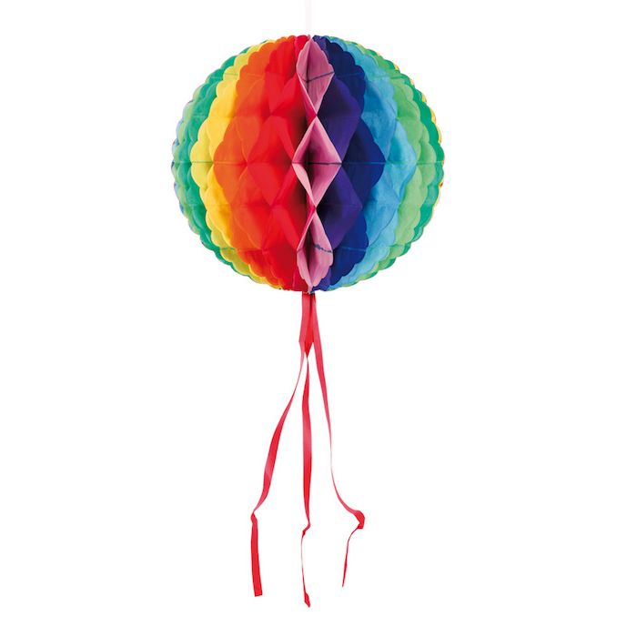 Regnbåge multifärgad rund honeycomb 3x - 30 cm