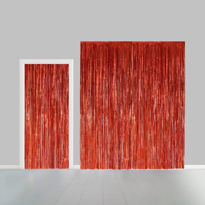 Orange glitterdraperi - 100 x 240 cm