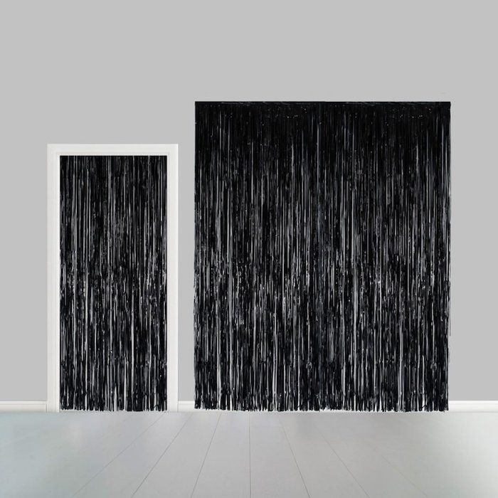 Svart Glittergardin - 100 x 240 cm