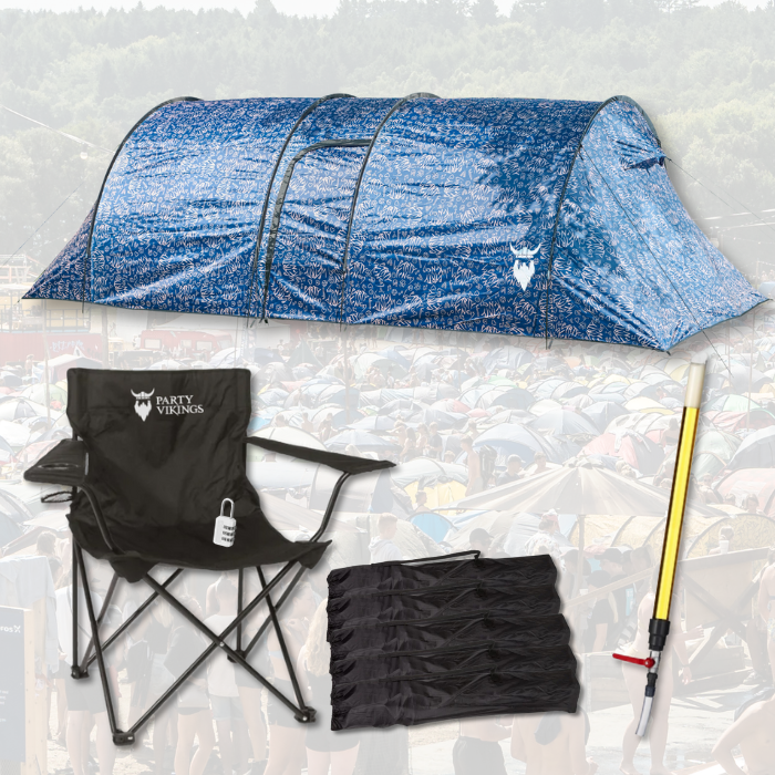 Festivalpaket 6 personer Premium - Tält, Festivalstol etc.