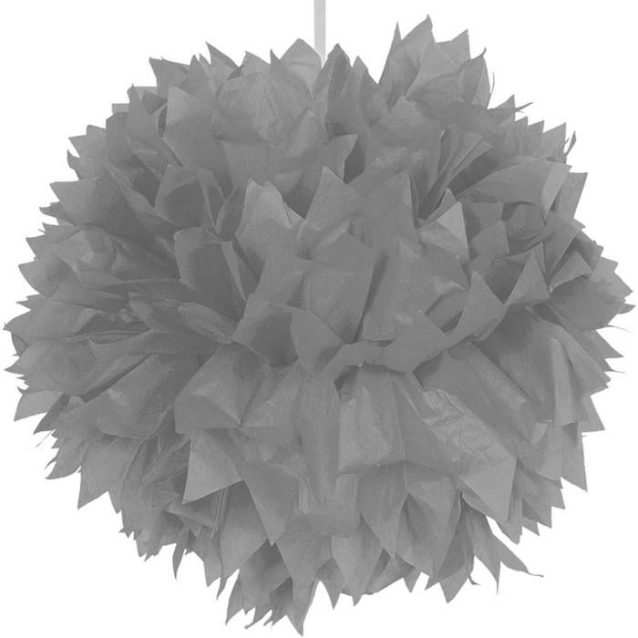 Sølv pompom - 30 cm