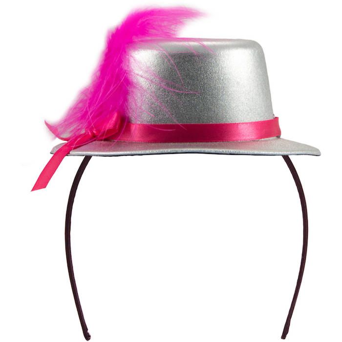 Silver metallisk mini top hat