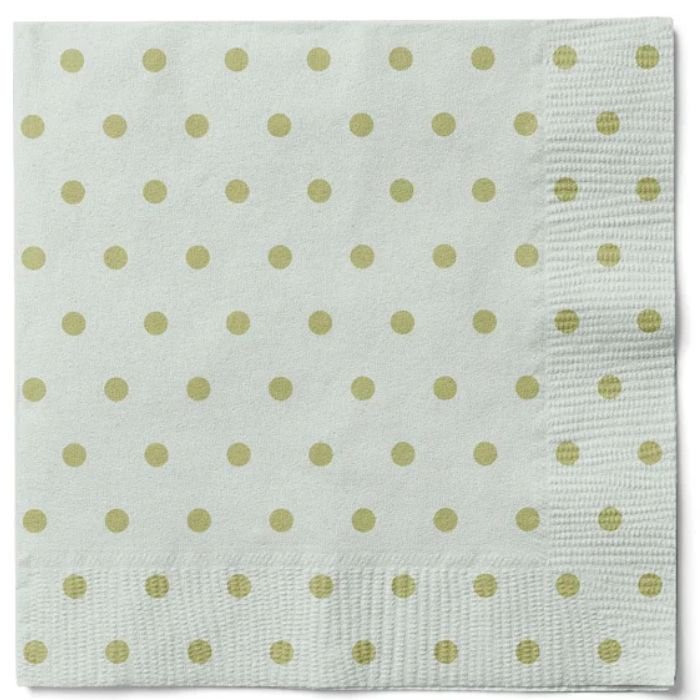Grønne servietter med prikker 20x Det Gamle Apotek - 33x33 cm