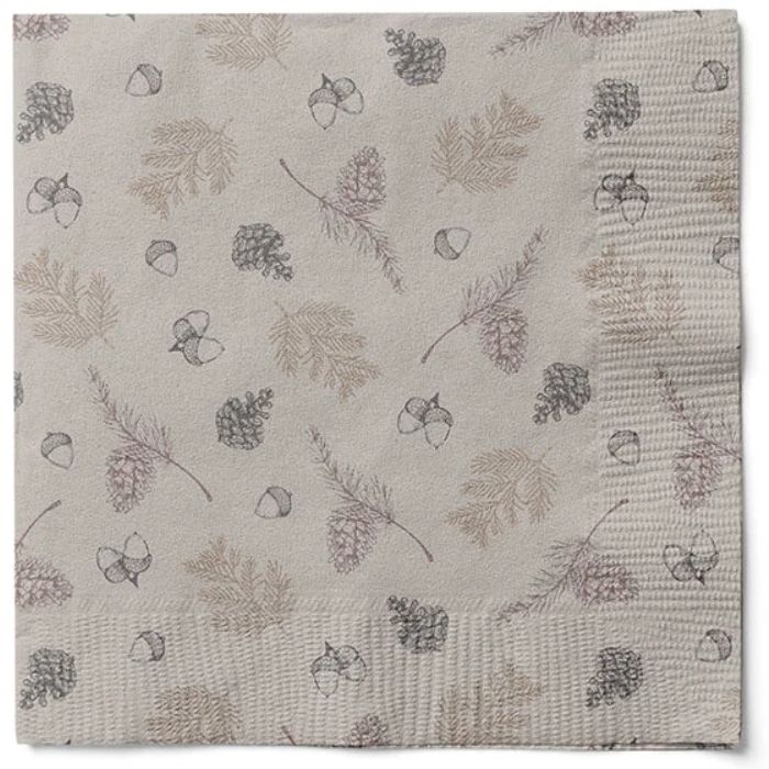 Servetter i brunt med naturmotiv 20x Det Gamla Apoteket 