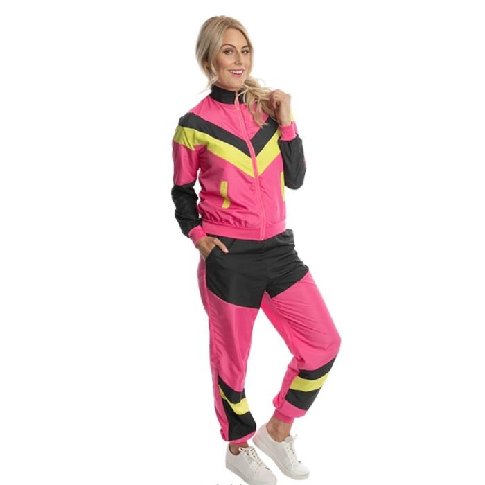 Neon retro träningsdräkt för kvinnor - 2 delar