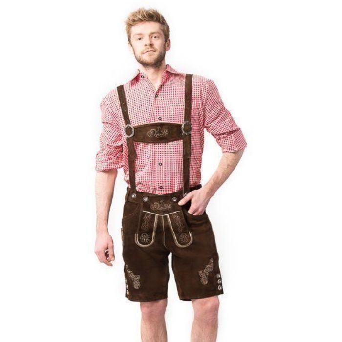 Tyroler lederhosen byxor Ralf kort mörkbrun