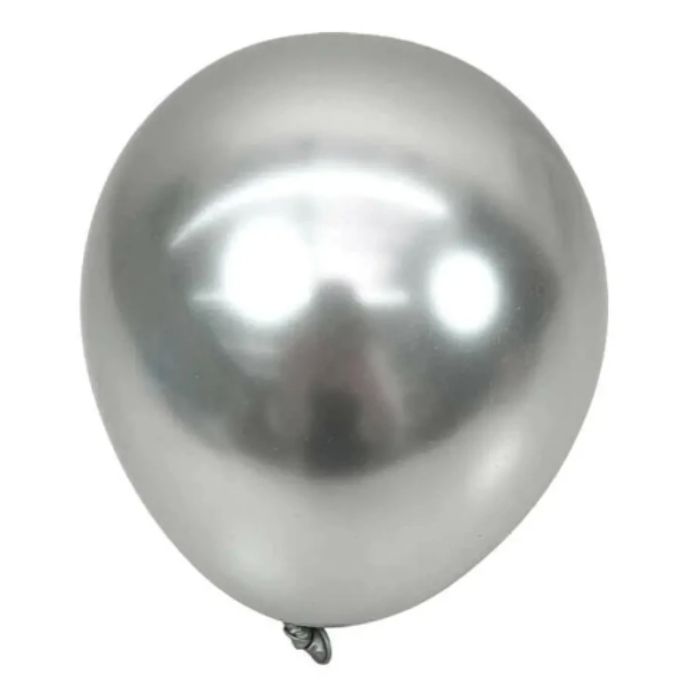 Balloner chrome sølv 22 cm 100x 
