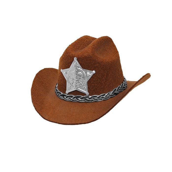 Brun mini sheriff cowboyhatt
