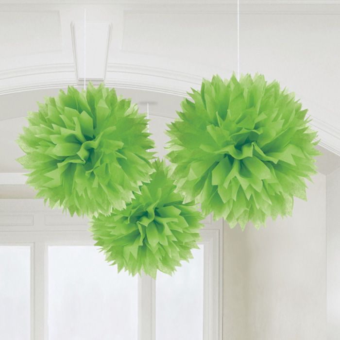 Pompoms i Grön 3x - 40 cm