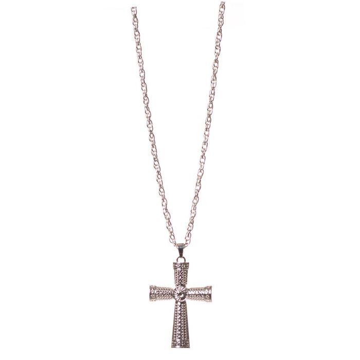 Detaljerat silverkorshalsband