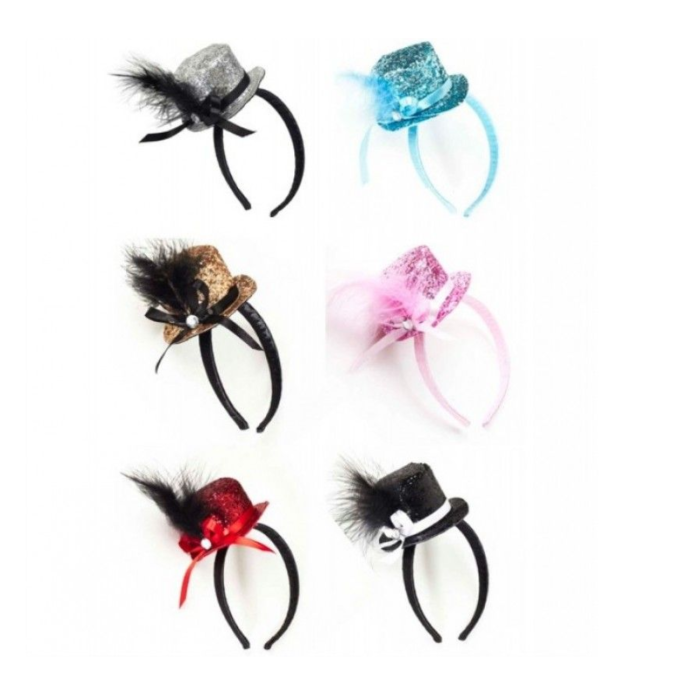 Mini Glitter Hög Hatt-Svart