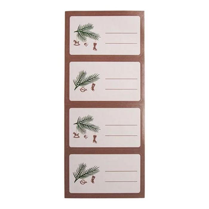 Gavemærke klistermærker med 4 forskellige julemotiver 12x Det Gamle Apotek