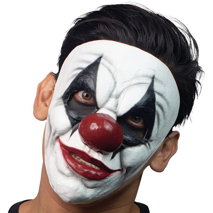 Skrämmande svart clownmask