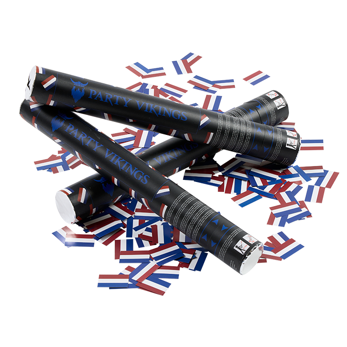 Nederländska konfettirör 40 cm PartyVikings Rektangulär konfetti