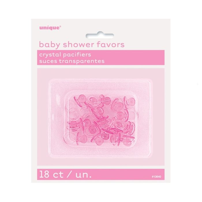 Mini sutter i plastik bordekoration pink 18x