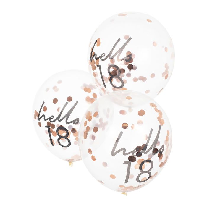 Hello 18 Rose Gold Födelsedagsballonger 5x