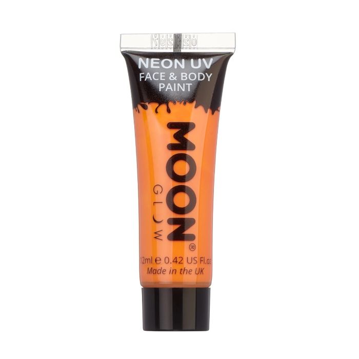 Intensiv neon UV ansikts- och kroppsmålning 12 ml Moon Creations orange