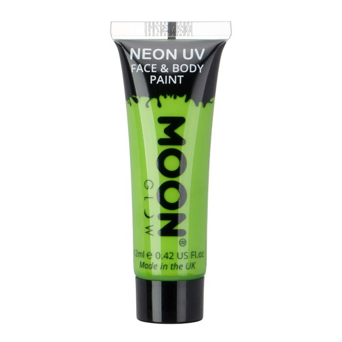 Intens neongul UV ansikts- och kroppsmakeup 12 ml Moon Creations grön